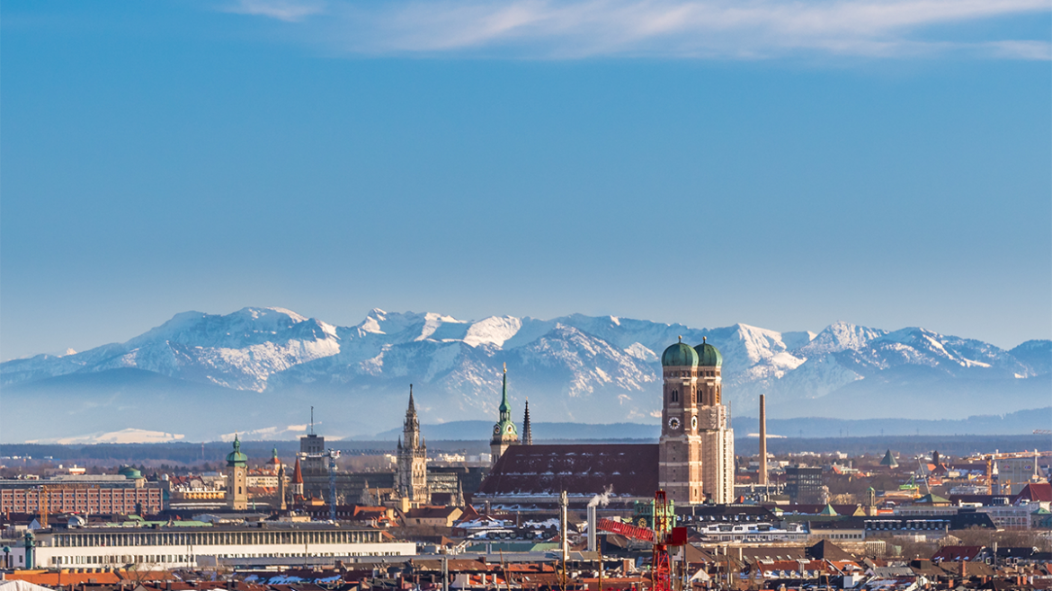 München med Alpene i det fjerne.